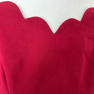 HARI Red Scallop Neckline Women's Dress